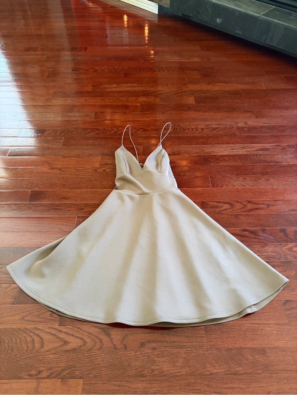 Women’s Beige A Line Dress with Spaghetti Straps (size Small)